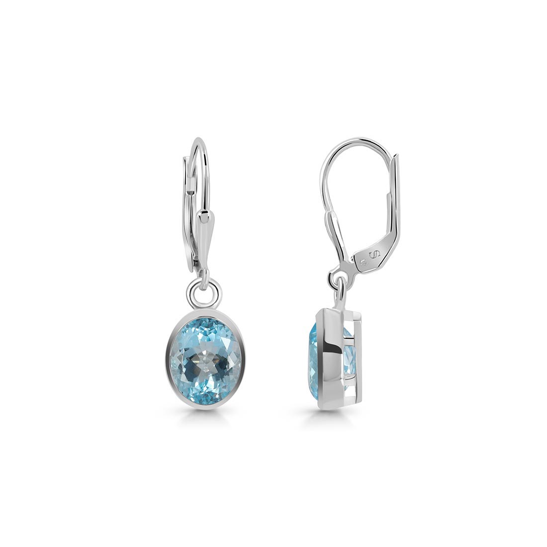 Blue Topaz Leverback Earring-(BTZ-SE-998.)